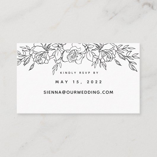 Posy of Rose Wedding Online RSVP Card Visitenkarte (Vorderseite)