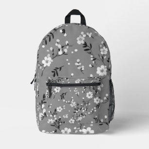 Posy Print on grau Bedruckter Rucksack