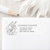 Posy-Rose-Etiketten für Gerettet Datum & Dankeschö (Insitu)