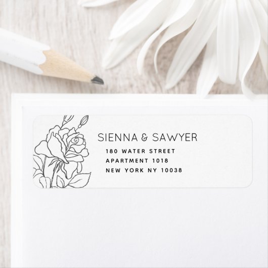 Posy-Rose-Etiketten für Gerettet Datum & Dankeschö (Insitu)