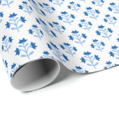 Posy Sprig in Blue Porcelain Geschenkpapier (Rolleneckpunkt)