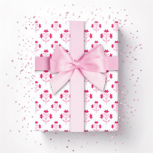 Posy Sprig in Pink Geschenkpapier
