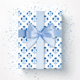 Posy-Zweig in blauem Porzellan Geschenkpapier