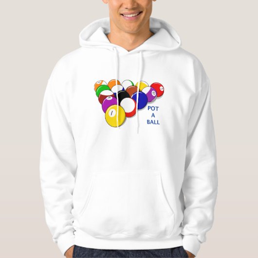 Pot a Ball Billiards Mens Hoodie (Vorderseite)