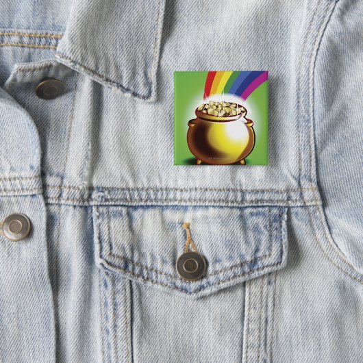 Pot aus Gold und Regenbogen Button (Beispiel)