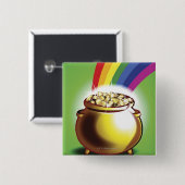 Pot aus Gold und Regenbogen Button (Vorne & Hinten)