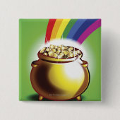 Pot aus Gold und Regenbogen Button (Vorderseite)