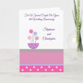 Pot Blume Personalisiert 8. Hochzeitstag Karte (Vorderseite)