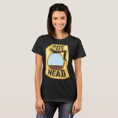 Pot Head Coffee Drinker Barista Pun T-Shirt (Vorne ganz)