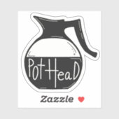 Pot Head Coffee Lover Kaffee Pot Aufkleber (Blatt)