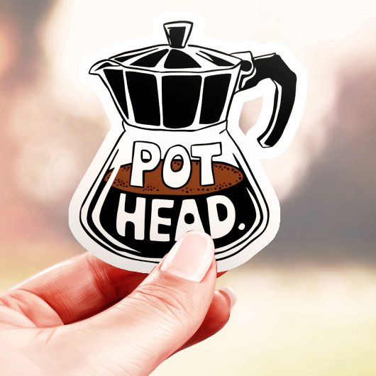 Pot Head Coffee Lover Vinyl Aufkleber