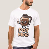 Pot Head Cute Kawaii Cafe Funny Coffee Lover Gift T-Shirt (Vorderseite)