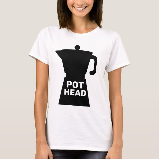 POT HEAD FUNNY COFFEE T-Shirt (Vorderseite)