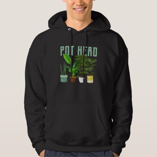 Pot Head Gardening Potted Plant Pot Head Gardener Hoodie (Vorderseite)