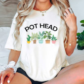 Pot Head Indoor Gardener Mama Birthday weiß T-Shirt