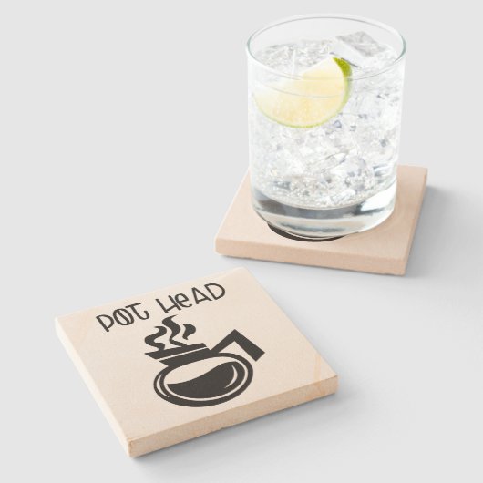 POT HEAD-Kaffee Steinuntersetzer (Seitenansicht)