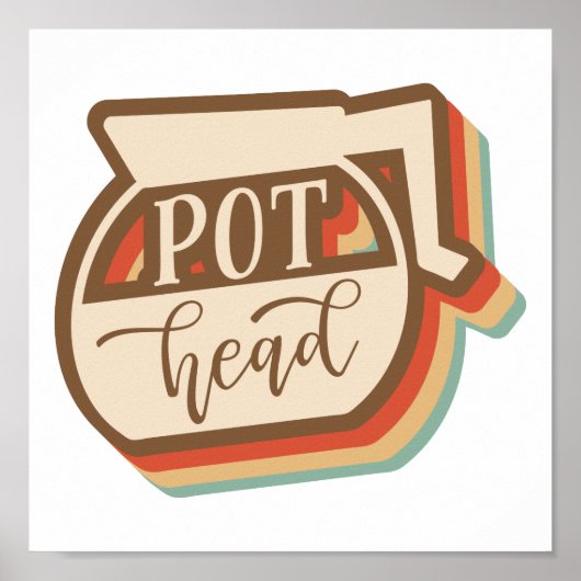 Pot Head | Retro-Style-Kaffee Poster (Vorne)
