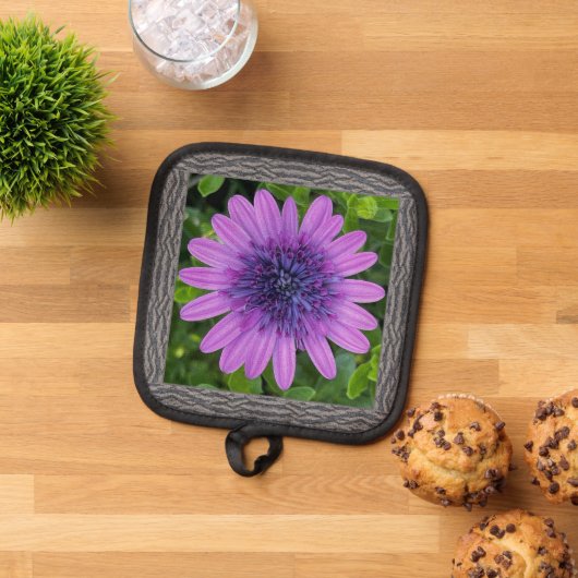 Pot Holder mit Lila afrikanischer Daisy Topflappen (Oben Unten)