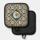 Pot Holder mit Matilija Poppies Topflappen (Vorderseite/Rückseite)