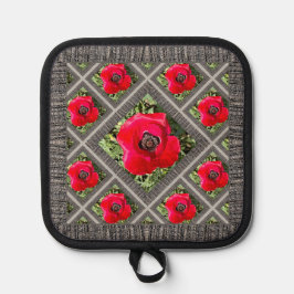 Pot Holder mit roten Papieren Topflappen