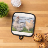Pot Holder Two Chickens Farmhouse Topflappen (Oben Unten)