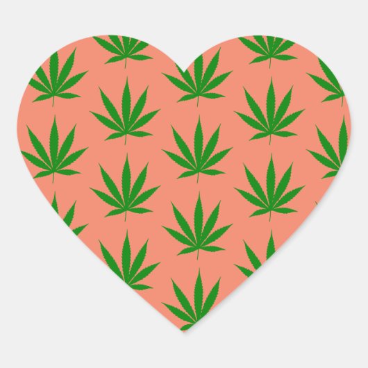 Pot Leaf Heart Sticker (Vorderseite)