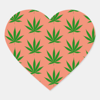 Pot Leaf Heart Sticker