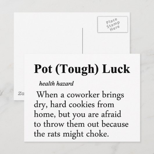 Pot Luck Definition Postkarte (Vorne/Hinten)