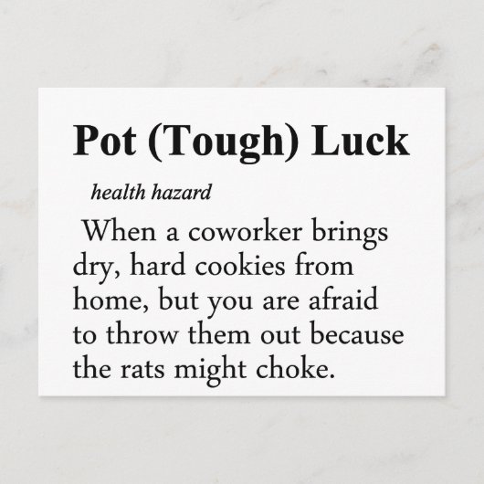 Pot Luck Definition Postkarte (Vorderseite)