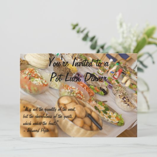 Pot-Luck-Dinner Einladung (Stehend Vorderseite)