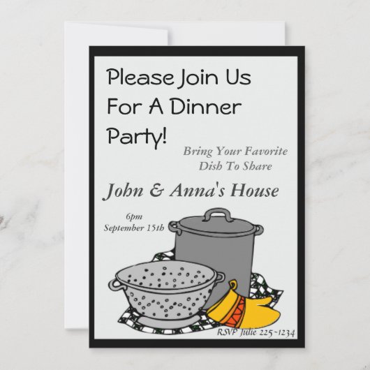 Pot Luck Dinner Einladung (Vorderseite)