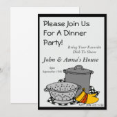 Pot Luck Dinner Einladung (Vorne/Hinten)