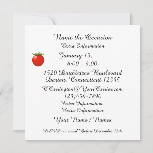 Pot Luck Einladung (Rückseite)