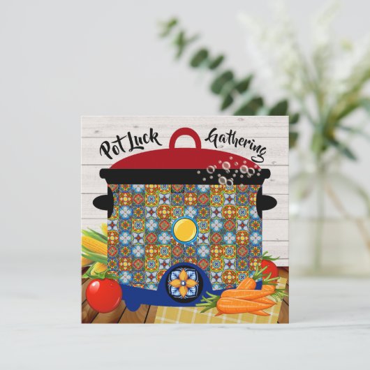 Pot Luck Einladung (Stehend Vorderseite)