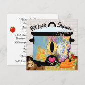 Pot Luck Shower Einladung (Vorne/Hinten)