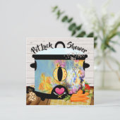 Pot Luck Shower Einladung (Stehend Vorderseite)