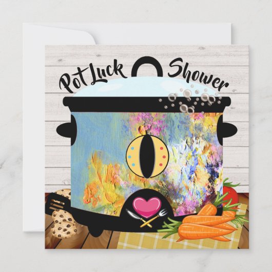 Pot Luck Shower Einladung (Vorderseite)