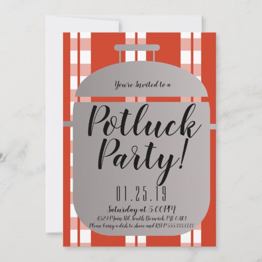 Pot Luck Spagetti Abendessen Italienisches Party Ankündigung (Vorderseite)