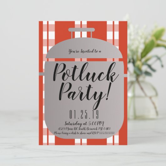 Pot Luck Spagetti Abendessen Italienisches Party Ankündigung (Stehend Vorderseite)