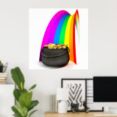 Pot O' Gold am Ende eines Regenbogens Poster (Heimbüro)