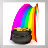 Pot O' Gold am Ende eines Regenbogens Poster (Vorne)