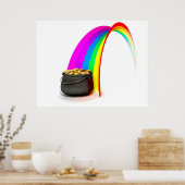 Pot O' Gold am Ende eines Regenbogens Poster (Küche)