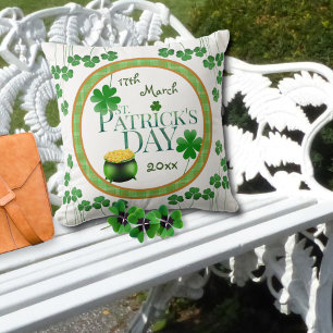 Pot o' Gold Kleeblatt St Patrick's Day Kissen