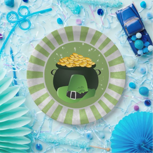 Pot o' Gold Leprechaun Hat Pappteller (Party)