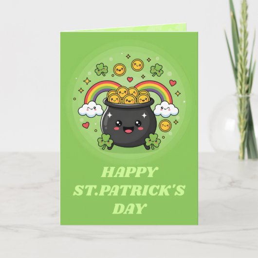 Pot O’ Gold Lustiges St. Patrick’s Day Karte (Vorderseite)