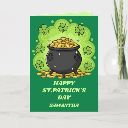 Pot O’ Luck St. Patrick’s Day Card Karte (Vorderseite)
