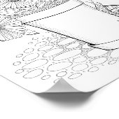 Pot of Daisies Art Coloring Page Art Poster (Ecke)