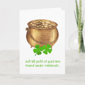 Pot of Gold Clover Funny St Patricks Day Card Ankündigung (Vorderseite)