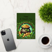 Pot of Gold Green Kleeblatt Illustration