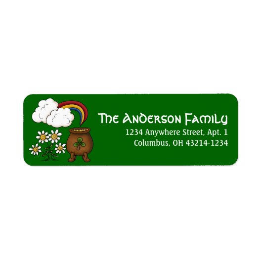 Pot of Gold Irish St. Patrick's Day Address Labels (Vorne)